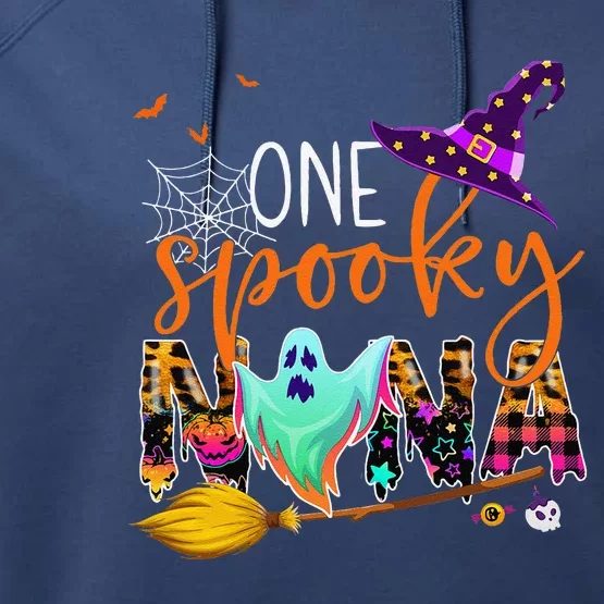 Happy Halloween One Spooky Nana Funny Nana Costume Performance Fleece Hoodie