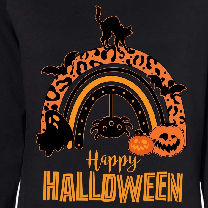 Happy Halloween Orange Patterned Rainbow Womens California Wash Sweatshirt