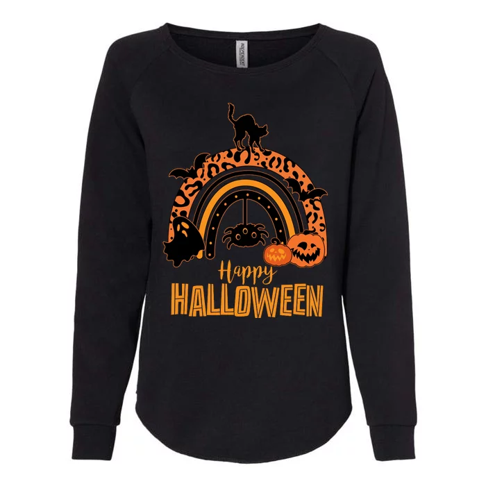 Happy Halloween Orange Patterned Rainbow Womens California Wash Sweatshirt