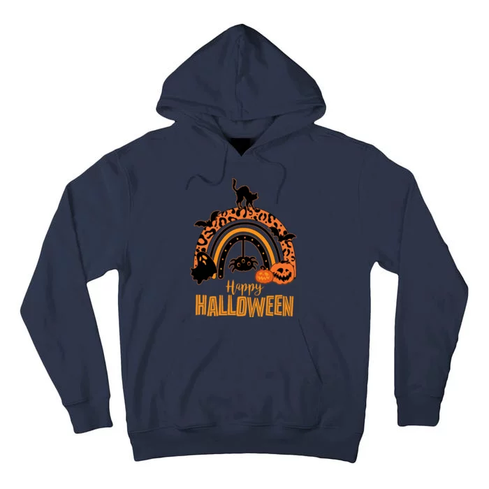 Happy Halloween Orange Patterned Rainbow Tall Hoodie