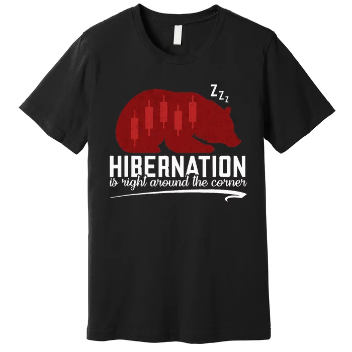 Humorous Hibernation Of Stocks Saying Premium T-Shirt