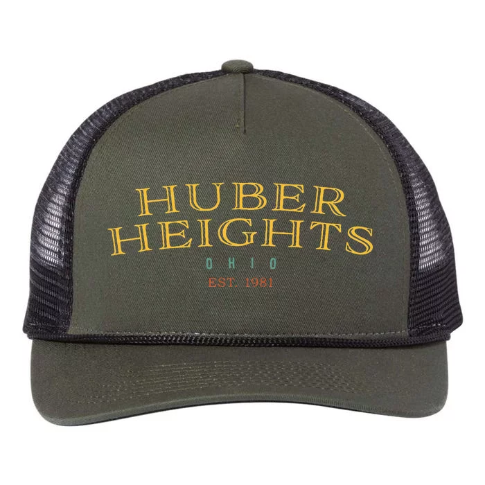 Huber Heights Ohio Oh Hometown Retro Rope Trucker Hat Cap