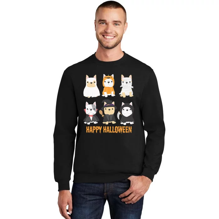 Happy Halloween Pug Dogs Cute French Bulldog Lover Gifts Tall Sweatshirt