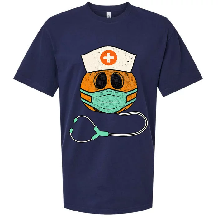 Happy Halloween Pumpkin Nurse Nursing Funny Halloween Nurse Sueded Cloud Jersey T-Shirt