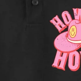 Howdy Hoes Pink Retro Funny Cowboy Cowgirl Western Dry Zone Grid Performance Polo