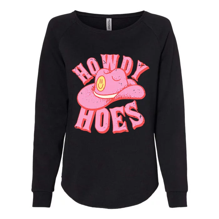 Howdy Hoes Pink Retro Funny Cowboy Cowgirl Western Womens California Wash Sweatshirt