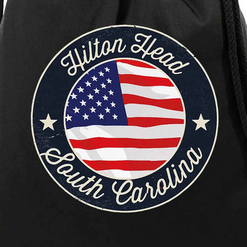 Hilton Head Patriotic South Carolina Souvenir Drawstring Bag