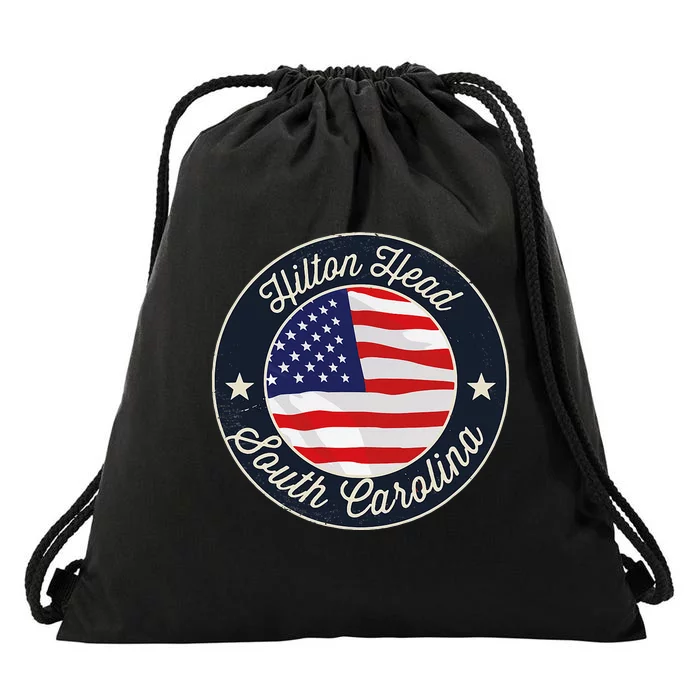 Hilton Head Patriotic South Carolina Souvenir Drawstring Bag