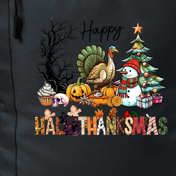 Happy Hallothanksmas Pumpkin Ice Cream Christmas Tree Daily Commute Backpack