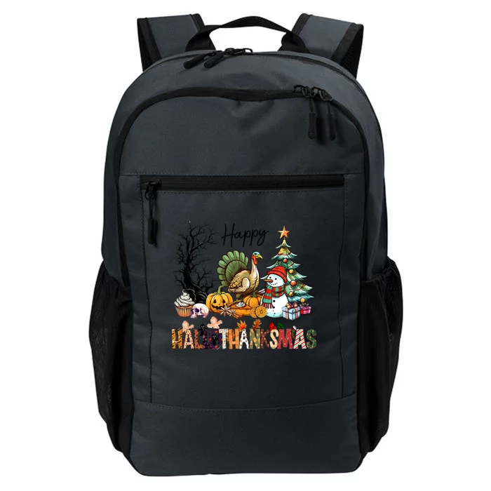 Happy Hallothanksmas Pumpkin Ice Cream Christmas Tree Daily Commute Backpack