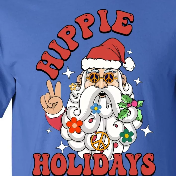 Hippie Holidays Peace Love Christmas Santa Claus Pajamas Funny Gift Tall T-Shirt