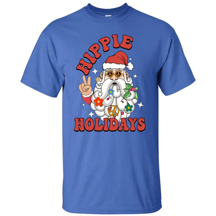 Hippie Holidays Peace Love Christmas Santa Claus Pajamas Funny Gift Tall T-Shirt