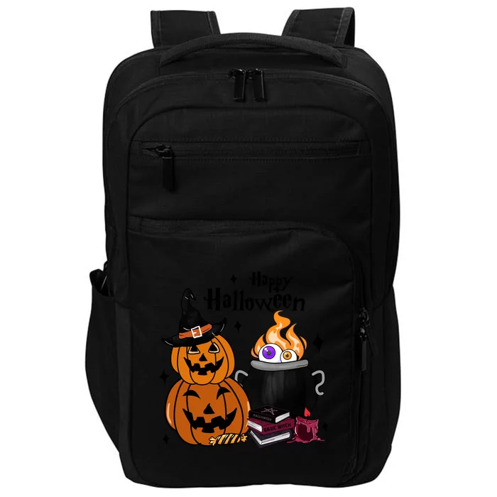 Happy Halloween Potluck Pumpkin Witch Spooky Graphic Plus Size Party Impact Tech Backpack