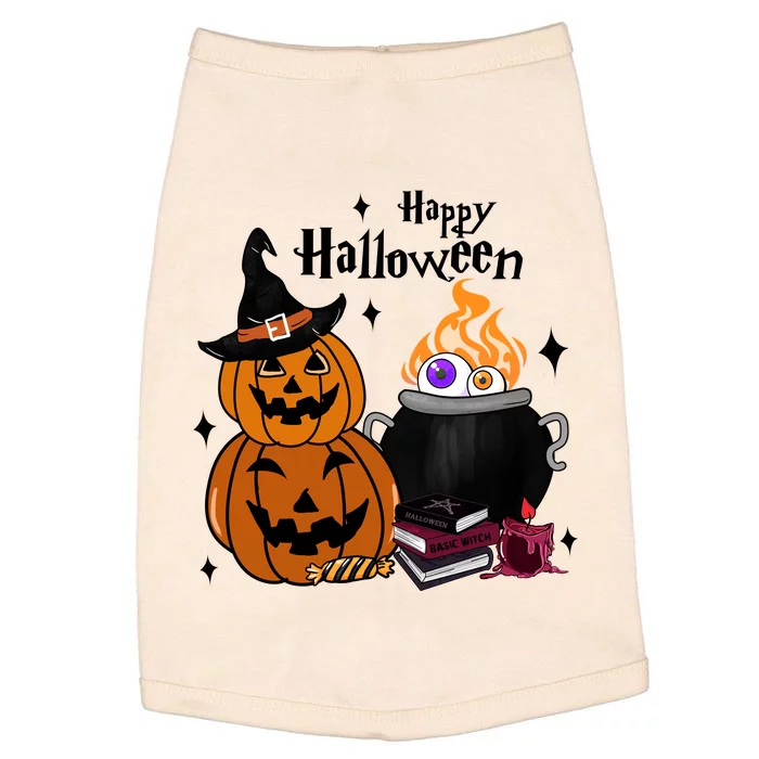 Happy Halloween Potluck Pumpkin Witch Spooky Graphic Plus Size Party Doggie Tank