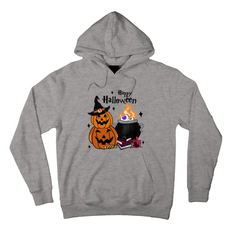 Happy Halloween Potluck Pumpkin Witch Spooky Graphic Plus Size Party Tall Hoodie