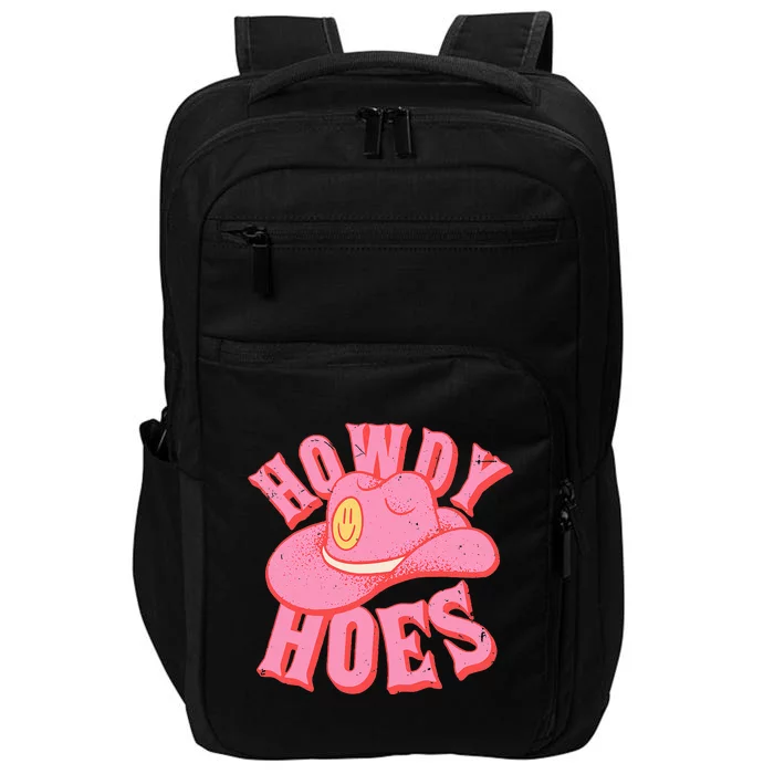 Howdy Hoes Pink Retro Funny Cowboy Cowgirl Western Impact Tech Backpack