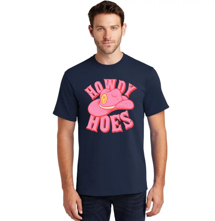 Howdy Hoes Pink Retro Funny Cowboy Cowgirl Western Tall T-Shirt