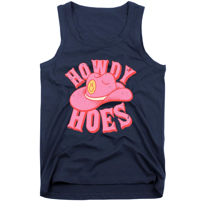 Howdy Hoes Pink Retro Funny Cowboy Cowgirl Western Tank Top