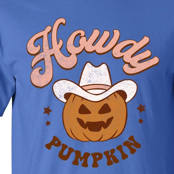 Halloween Howdy Pumpkin Cow Hat Happy Meaningful Gift Tall T-Shirt