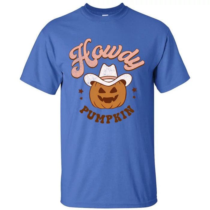 Halloween Howdy Pumpkin Cow Hat Happy Meaningful Gift Tall T-Shirt