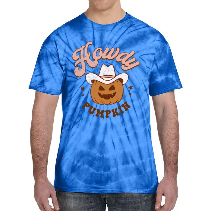 Halloween Howdy Pumpkin Cow Hat Happy Meaningful Gift Tie-Dye T-Shirt