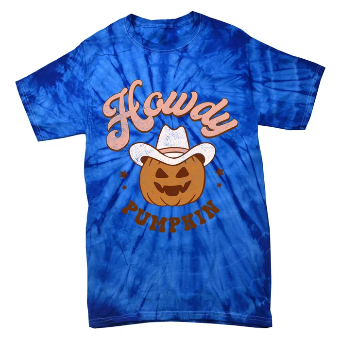 Halloween Howdy Pumpkin Cow Hat Happy Meaningful Gift Tie-Dye T-Shirt