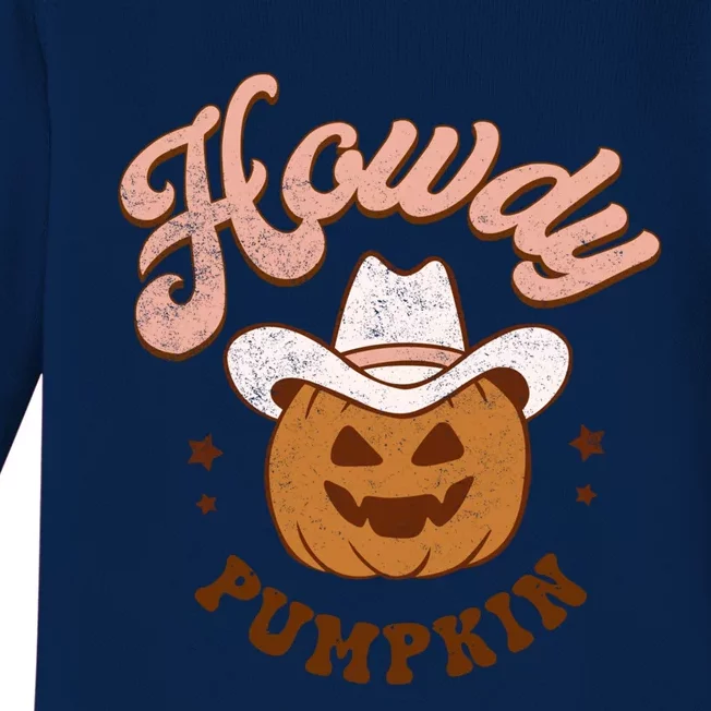 Halloween Howdy Pumpkin Cow Hat Happy Meaningful Gift Baby Long Sleeve Bodysuit