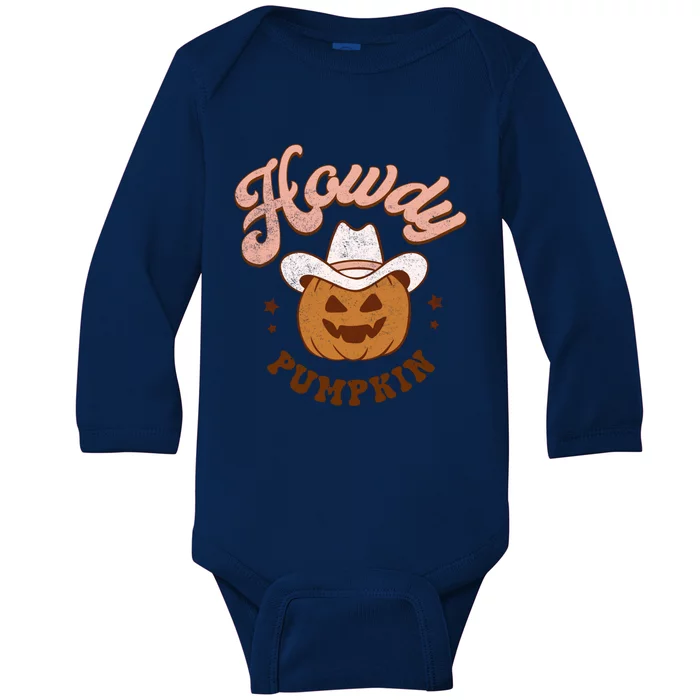 Halloween Howdy Pumpkin Cow Hat Happy Meaningful Gift Baby Long Sleeve Bodysuit