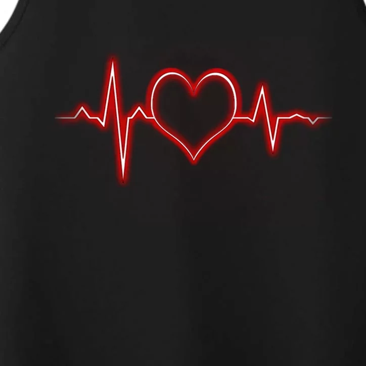 Heart Heartbeat Pulse Valentines Day Gift With Love Gift Performance Tank