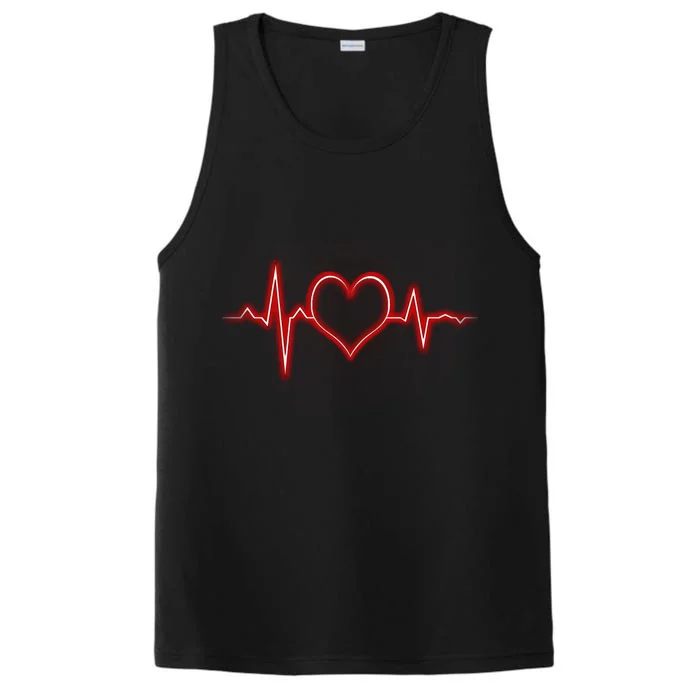 Heart Heartbeat Pulse Valentines Day Gift With Love Gift Performance Tank