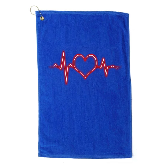 Heart Heartbeat Pulse Valentines Day Gift With Love Gift Platinum Collection Golf Towel