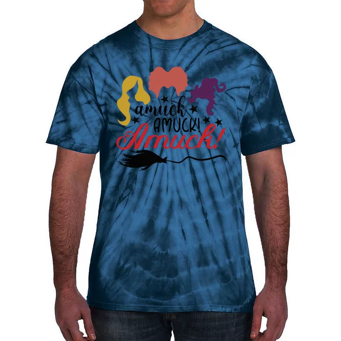 Halloween Hocus Pocus Amuck Amuck Amuck Vintage Retro Tie-Dye T-Shirt