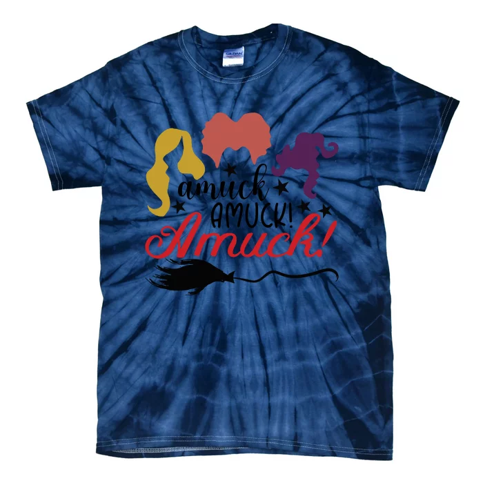 Halloween Hocus Pocus Amuck Amuck Amuck Vintage Retro Tie-Dye T-Shirt