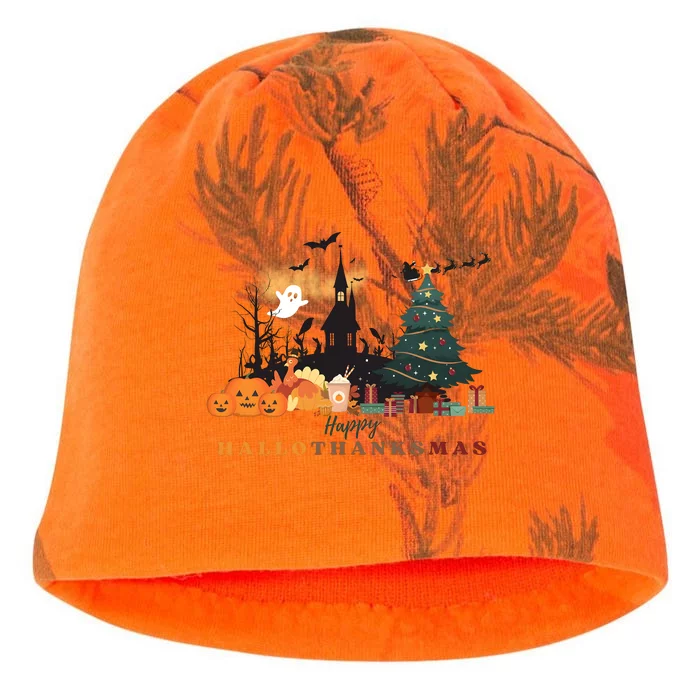 Happy Hallowthanksmas Pumpkin Xmas Tree Kati - Camo Knit Beanie