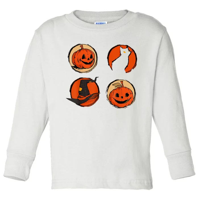 Halloween Hat Pumpkin Cat Costume Women Funny Toddler Long Sleeve Shirt