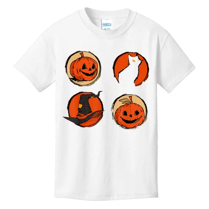 Halloween Hat Pumpkin Cat Costume Women Funny Kids T-Shirt