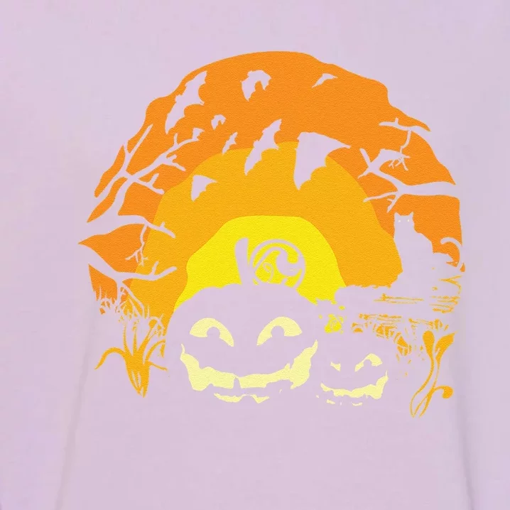 Happy Halloween Pumpkin Bat Trick Or Treat Scary Night Garment-Dyed Sweatshirt