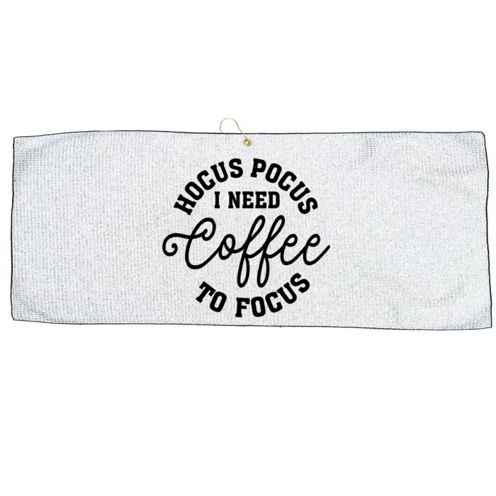 Halloween Hocus Pocus I Need Coffee To Focus Large Microfiber Waffle Golf Towel