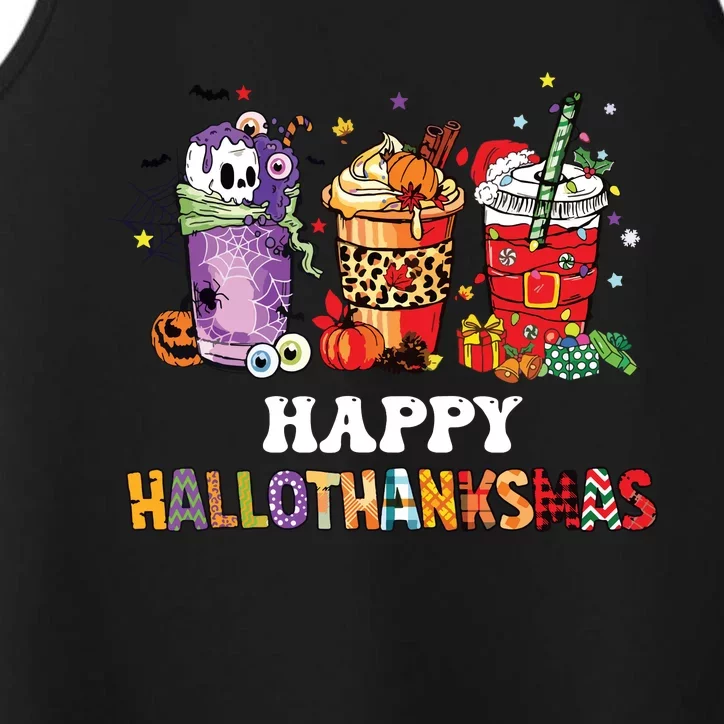 Happy Hallothanksmas Pumpkin Spice Cups Performance Tank