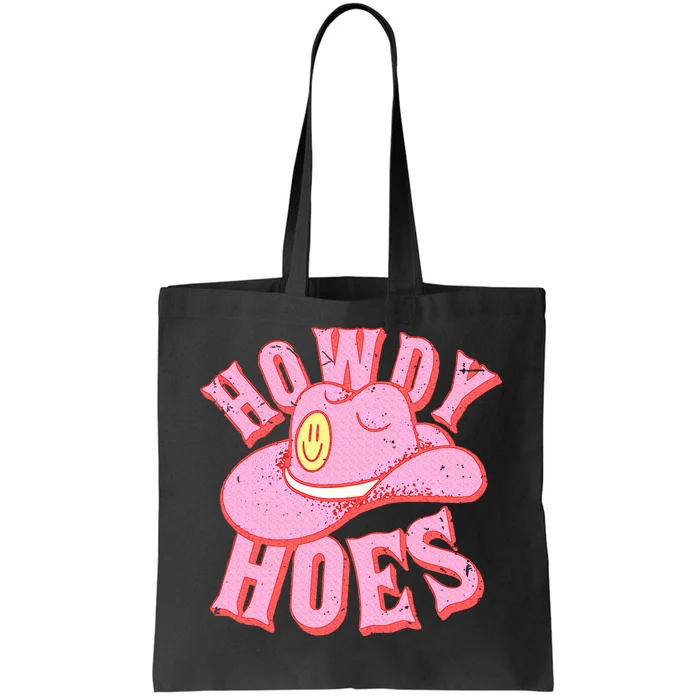 Howdy Hoes Pink Retro Funny Cowboy Cowgirl Western Tote Bag