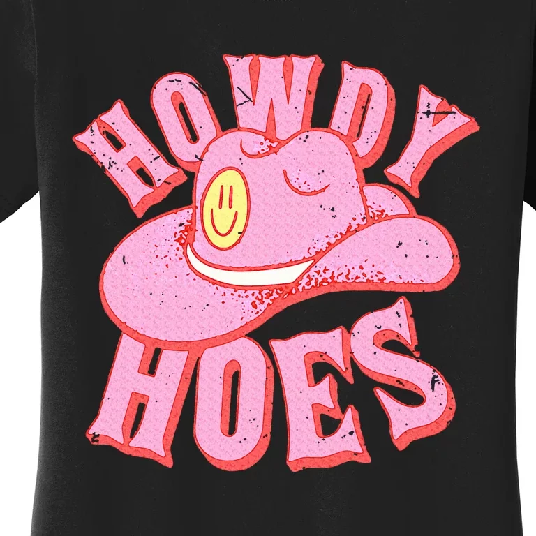 Howdy Hoes Pink Retro Funny Cowboy Cowgirl Western Women's T-Shirt