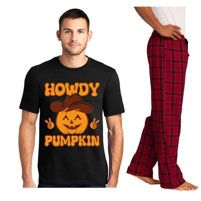 Halloween Howdy Pumpkin With Cowboy Hat Pajama Set