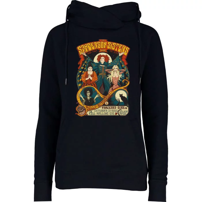 Halloween Hocus Pocus Sanderson Sisters Womens Funnel Neck Pullover Hood