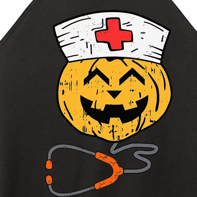 Happy Halloween Pumpkin Nurse Nursing Funny Halloween nurse Women’s Perfect Tri Rocker Tank