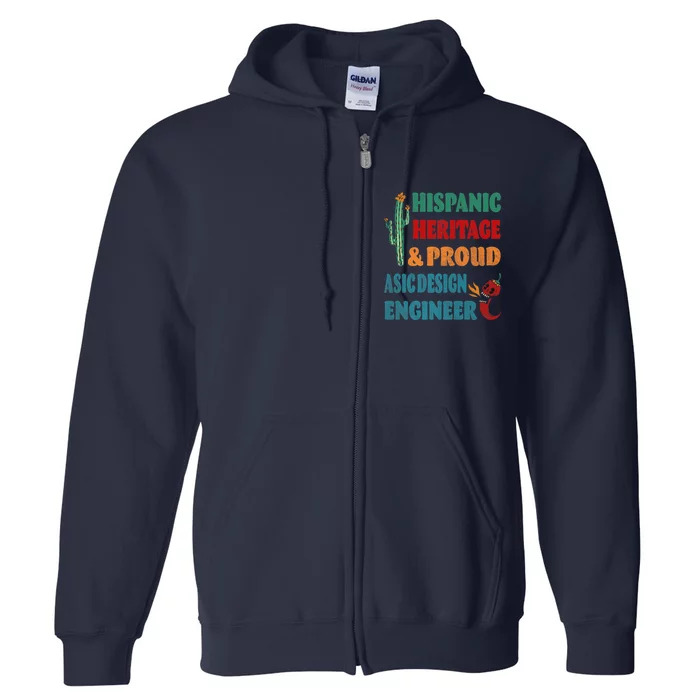 Hispanic Heritage & Proud ASIC Design Engineer Premium Full Zip Hoodie