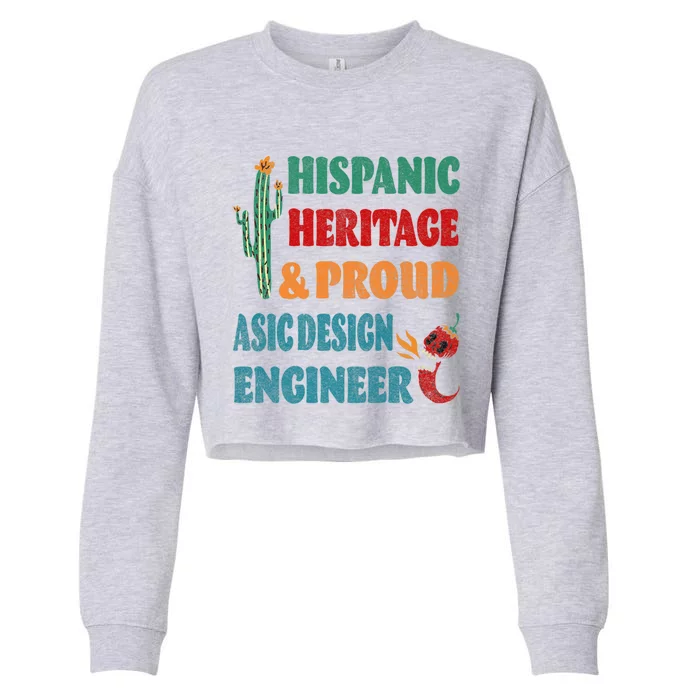 Hispanic Heritage & Proud ASIC Design Engineer Premium Cropped Pullover Crew