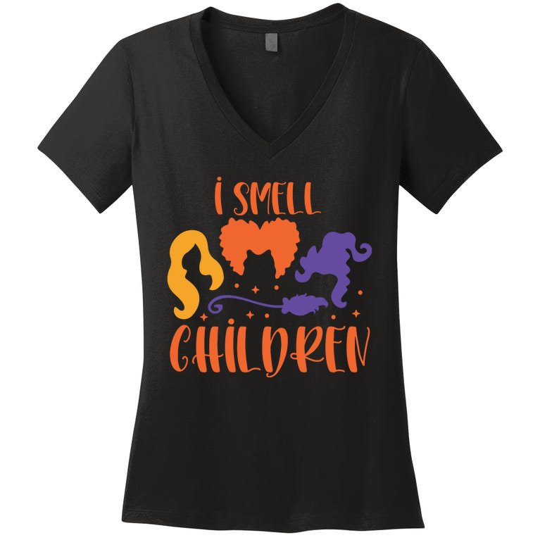 Halloween Hocus Pocus, I Smell Children Women's V-Neck T-Shirt