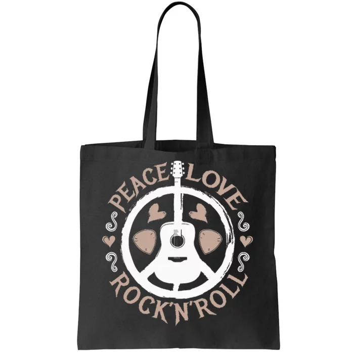 Hippie Hippies Peace Vintage Retro Guitar Player Hippy Gift Tote Bag