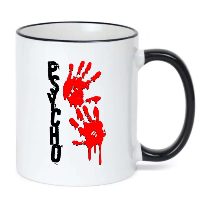 Halloween Horror Psycho Hand Prints Black Color Changing Mug