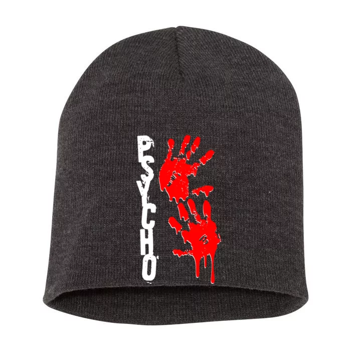 Halloween Horror Psycho Hand Prints Short Acrylic Beanie